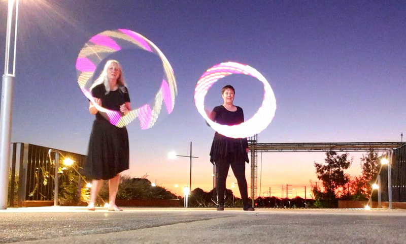 LED hoops and duo training at Tonsley